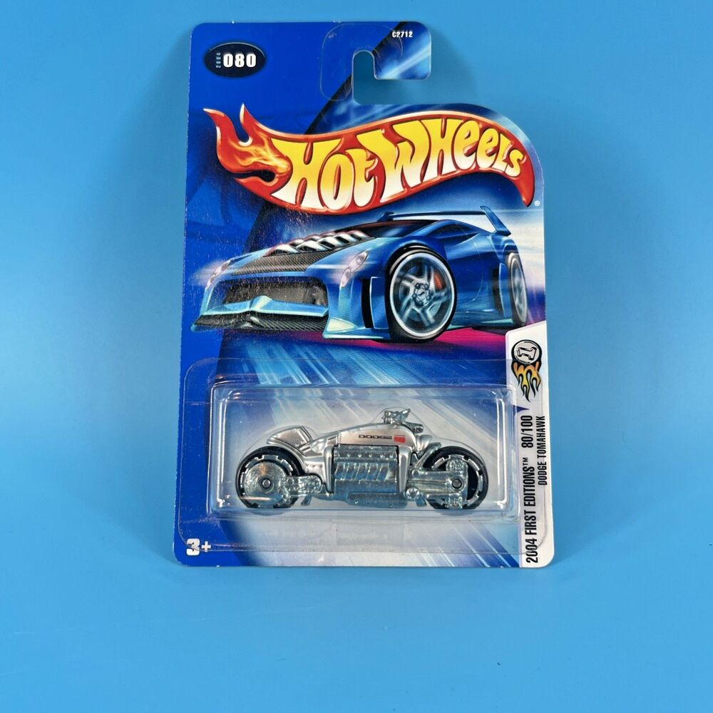Hot Wheels Dodge Tomahawk #080 First Editions 80/100 Silver Die-Cast Cycle 2004